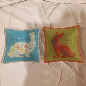 Prima Design glass trinket dishes with Easter bunny and floral motifs